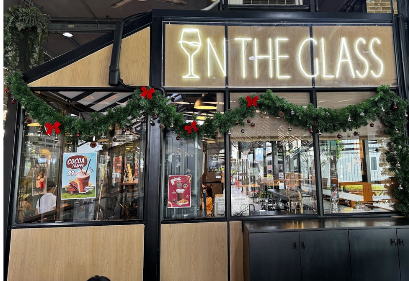 In the glass